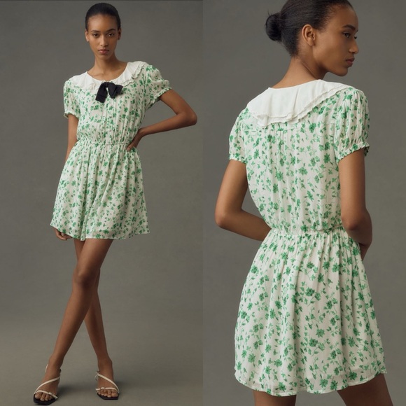 Anthropologie Maeve Short-Sleeve Collared Mini Dress - Picture 3 of 8